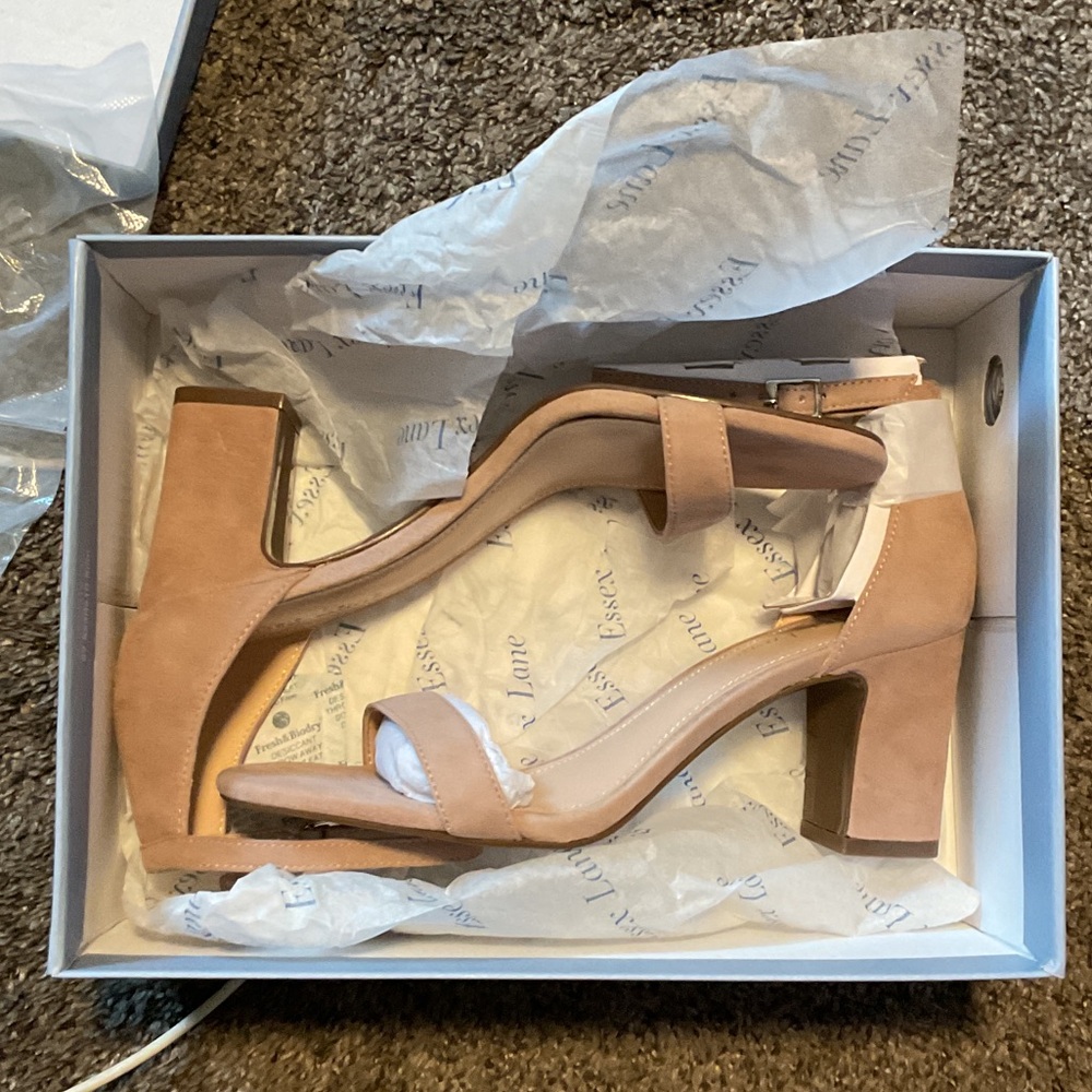 Elegant Nude Block Heel Sandals